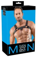 svenjoyment men's chest harness czarny, regulowany, ekoskora