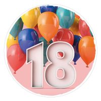 naklejki 12szt. urodziny 18 wz.32