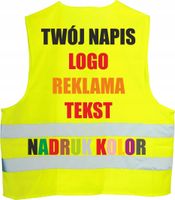 KAMIZELKI ODBLASKOWE z nadrukiem LOGO napisem