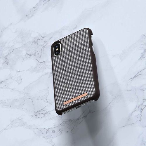 Materiałowe etui do iPhone Xs/X (Dark Brown Pattern 1) na Arena.pl