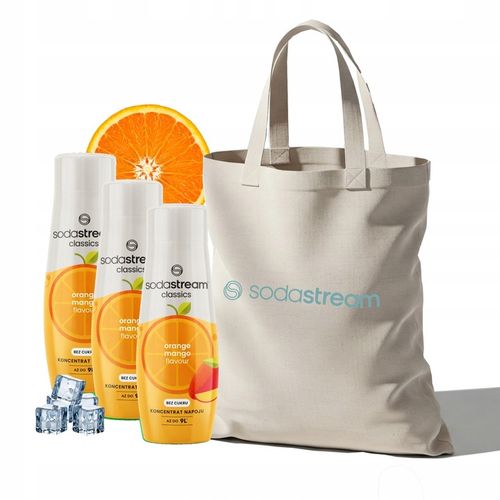 Zestaw Syrop koncentrat SodaStream ORANGE MANGO 3x440 ml + Torba GRATIS na Arena.pl