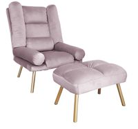 FOTEL TOKIO ROZKŁADANY Z PODNÓŻKIEM N. ZŁOTA MG55