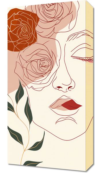 Obraz 30x60cm Beż i Twarz zdjęcie 1