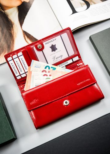 duży, skórzany portfel damski z systemem rfid - cavaldi na Arena.pl