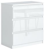 POJEMNA SZAFKA BIAŁA POŁYSK 3 SZUFLADY DO SALONU SZYPILANI RTV STOLIK