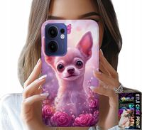 ETUI DO OPPO FIND X5 LITE - SŁODKA CHIHUAHUA NA RÓŻOWYM TLE KWIATAMI