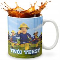 KUBEK 330ml GRAFIKA PREZENT ŚWIĘTA WZÓR - BAJKA STRAŻAK SAM + IMIĘ