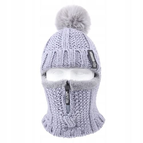 ZIMOWA CZAPKA Z KOMINEM DAMSKA KOMINIARKA Z POMPONEM POLAREM NA SUWAK na Arena.pl