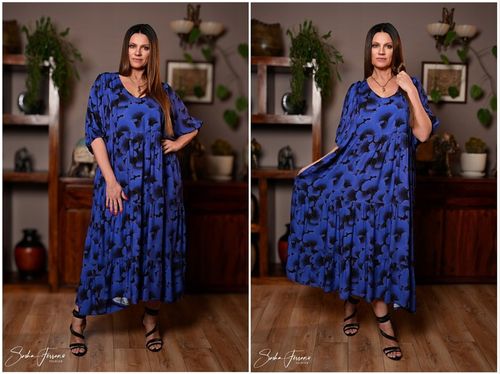 Sasha Ferrano sukienka boho DOXY 52/54 Plus size wiskoza premium chaber na Arena.pl