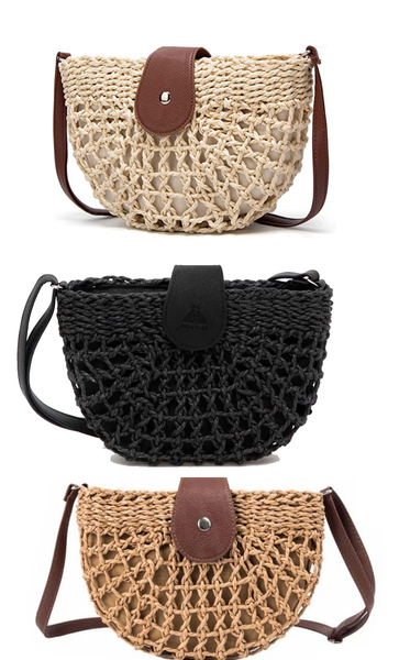 Torebka PLECIONA na ramię BOHO KOSZYK PÓŁKSIĘŻYC zdjęcie 13