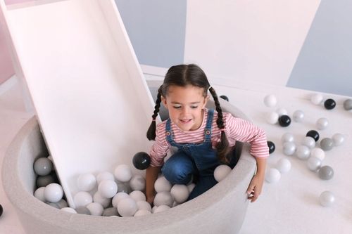 Suchy Basen z Kulkami 90x30 dla Dzieci Szary Smart 200 piłek MISIOO na Arena.pl