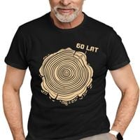 Słoje drewna 60 lat męska koszulka na prezent Czarny XXXL T-shirt urodziny