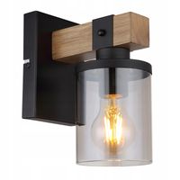 KINKIET LAMPA ŚCIENNA GLOBO LILA 15555W DREWNO / CZARNY