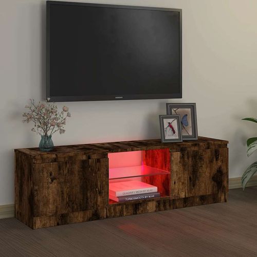 Szafka pod TV z LED, przydymiony dąb, 120x30x36 cm na Arena.pl