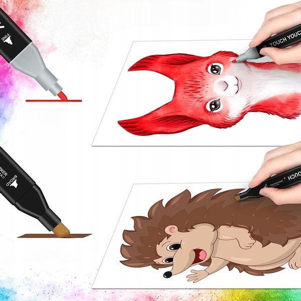 MARKERY ALKOHOLOWE DWUSTRONNE FLAMASTRY MAZAKI PISAKI 262 KOLORY DLA DZIECI zdjęcie 4