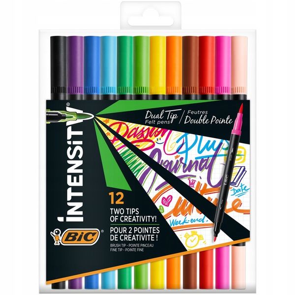 Pisaki dwustronne BIC Intensity Dual 12 kolorów zdjęcie 1