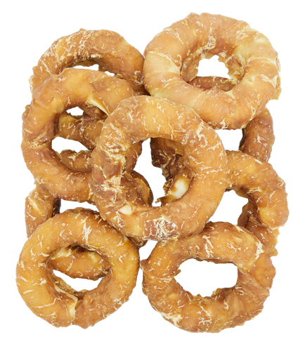 Przysmaki dla psa miękkie krążki ze skóry wołowej z kurczakiem - Donut 500g na Arena.pl