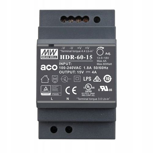 Aco PS-HDR-60-15MA video DIN 15-17V, 4A na Arena.pl