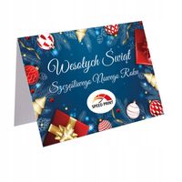 50x firmowe KARTKI ŚWIĄTECZNE z LOGO 350g + koperta + PROJEKT