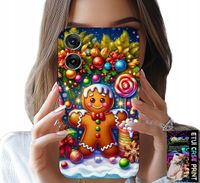 ETUI DO MOTOROLA MOTO G55 - PIERNIK, CUKIERKOWE WZORY ŚWIĘTA + SZKŁO