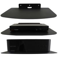 Półka metalowa ścienna uchwyt na dekoder RTV ROUTER WIFI KONSOLE czarna