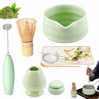HERBATA MATCHA MIKSER ZESTAW STARTOWY BAMBUSOWE JAPOŃSKA STOJAK 9W1