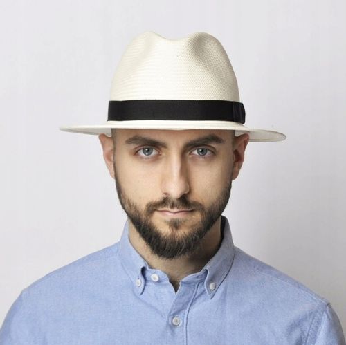 Kapelusz panama męski fedora PEDRO krem 59 na Arena.pl