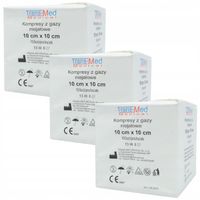 KOMPRESY NIEJAŁOWE GAZY BAWEŁNIANE 10x10cm 300 szt