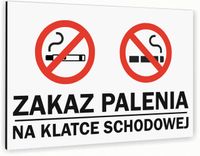 Tabliczka znak informacyjny 30x20 Biała ZAKAZ PALENIA Aluminiowa NADRUK UV