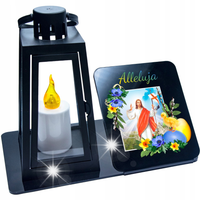 ZNICZ LED Statuetka NA Cmentarz GRÓB DUŻA Wieczna LAMPKA na Wielkanoc