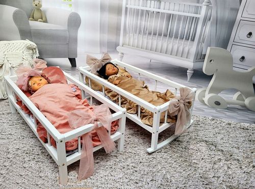 2w1 Łóżeczko – Kołyska XXL duże dla lalek z 3 elementową pościelą PL na Arena.pl