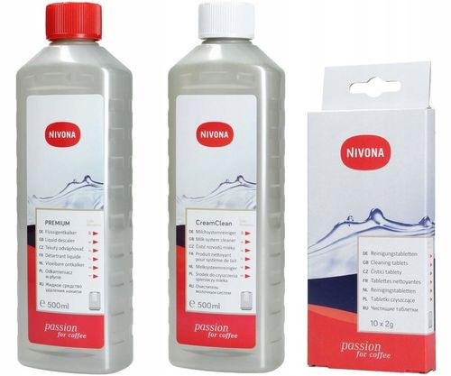 ZESTAW DO CZYSZCZENIA NIVONA ODKAMIENIACZ TABLETKI PŁYN DO OSADU MLEKA na Arena.pl