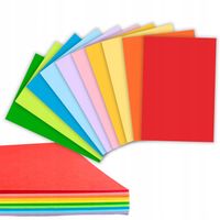 PAPIER KOLOROWY RYSUNKOWY CIENKI WYCINANKA KSERO A4 80g/m2 100 KARTEK