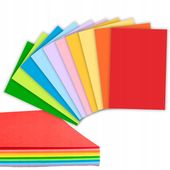 PAPIER KOLOROWY RYSUNKOWY CIENKI WYCINANKA KSERO A4 80g/m2 100 KARTEK