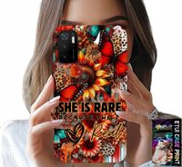 ETUI DO XIAOMI POCO M3 PRO 5G - SHE IS RARE, SŁONECZNIKI, KWIATY, MOTYLE