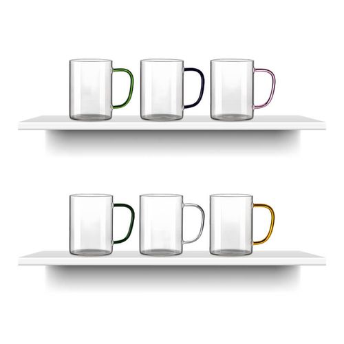 Kubek szklany 450 ml jasnozielone uszko z Twoim nadrukiem na Arena.pl