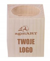 ŚWIECZNIK drewniany GRAWER twoje LOGO TEKST personalizacja reklamowy gadżet