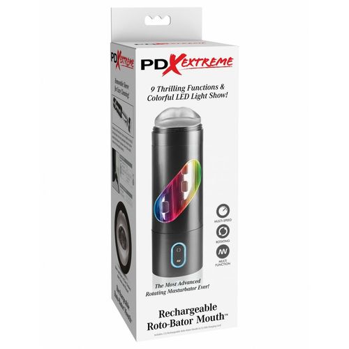 Masturbator Pipedream PDX EXTREME RECHARGEABLE ROTO-BATOR MOUTH BLACK na Arena.pl