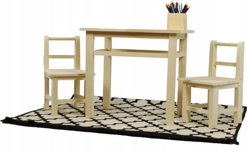 ZESTAW STÓŁ STOLIK BIURKO KRZESŁA KRZESEŁKA DLA DZIECI Z DREWNA DO POKOJU na Arena.pl