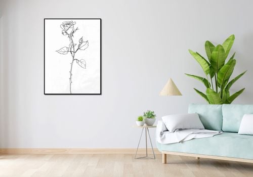 Plakat 75x100cm Kontur Róży na Arena.pl