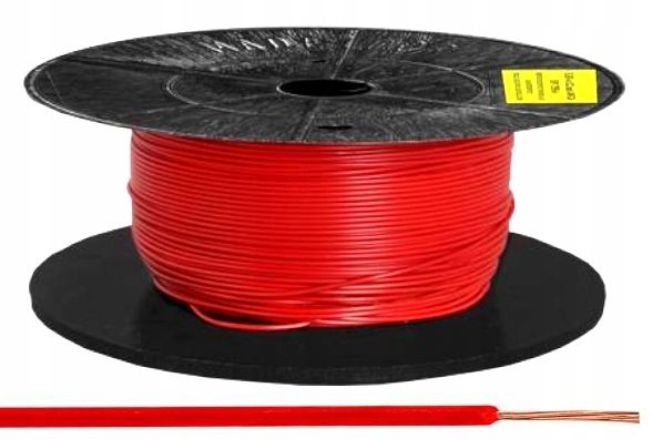 Przewód FLRY 0.35 czerwony kabel samochodowy 50cm zdjęcie 1