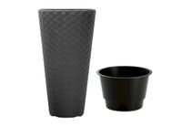 Doniczka pleciona Slim DPMT300 z wkładem | Antracyt, Kształt Okrągły, Wymiary 30x50 cm, Kolor Antracyt, Prosperplast