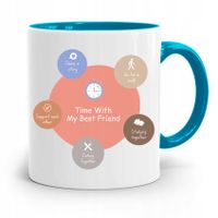 Kubek Błękitny Dla Przyjaciel Czas Z Przyjacielem Z Nadrukiem Ze Zdjęciem