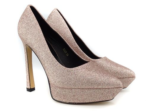 Złote szpilki platformy brokatowe 39 na Arena.pl