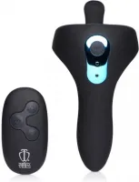 xr brands silikonowy pierścień intymny z pilotem, czarny, wielofunkcyjny