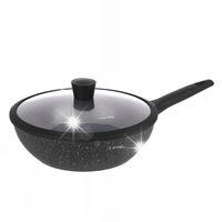 Patelnia WOK 28 cm z Pokrywką Indukcja Gaz Głęboka Non Stick Duża