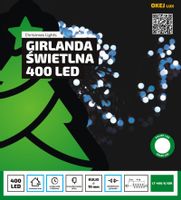 Lampki choinkowe girlanda LT-400/G/GIR LED różowy + zielony zewnętrzne OKEJ LUX