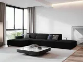 NAROŻNIK, SOFA LEWOSTRONNA CZARNA TKANINA  341/166/70 JODIE MICADONI