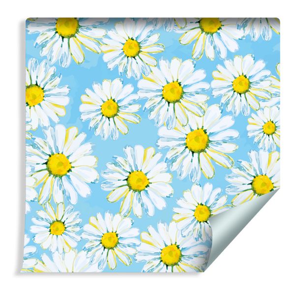 Tapeta w Rolce Stokrotki Malowane Akwarelą do Pokoju Dziecka zdjęcie 1