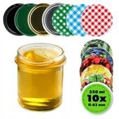 SŁOIK 350 ml SŁOIKI NA PRZETWORY MIÓD SZKLANY WIECZKA ZAKRĘTKI 10 SZT